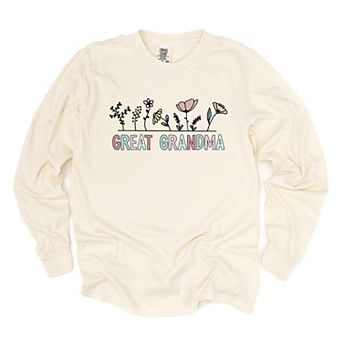 Simply Sage Market Great Grandma Flowers Garment Dyed Long Sleeve