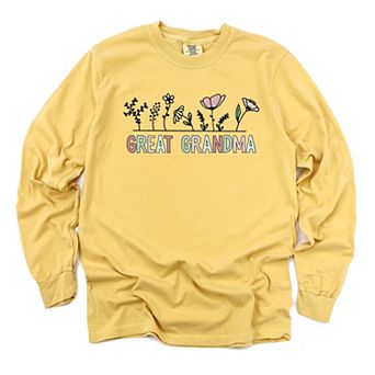 Simply Sage Market Great Grandma Flowers Garment Dyed Long Sleeve