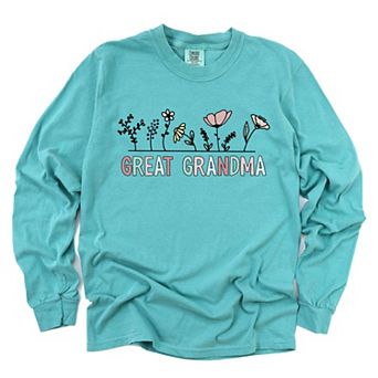 Simply Sage Market Great Grandma Flowers Garment Dyed Long Sleeve