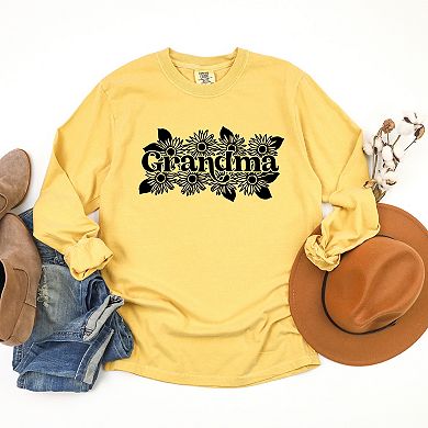 Simply Sage Market Grandma Sunflower Garment Dyed Long Sleeve