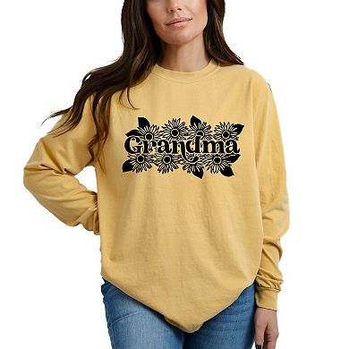 Simply Sage Market Grandma Sunflower Garment Dyed Long Sleeve
