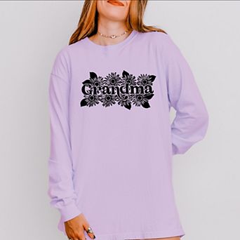 Simply Sage Market Grandma Sunflower Garment Dyed Long Sleeve