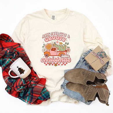 Simply Sage Market Groovy Little Christmas Truck Garment Dyed Long Sleeve