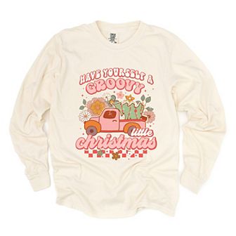 Simply Sage Market Groovy Little Christmas Truck Garment Dyed Long Sleeve