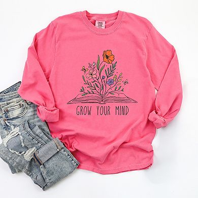 Simply Sage Market Grow Your Mind Floral Garment Dyed Long Sleeve