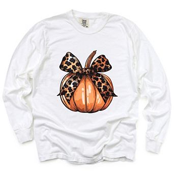 Simply Sage Market Coquette Fall Pumpkin Garment Dyed Long Sleeve