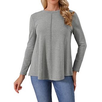 Women's Long Sleeve Tops Crewneck Babydoll Shirt Stylish Casual Top Daily Fall Outfits