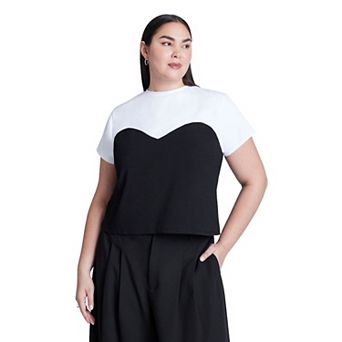 ELOQUII Women's Plus Size Twofer Tee