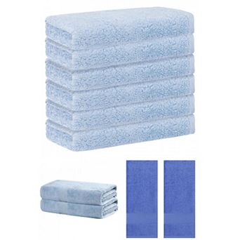 Cotton Hand Towels for Bathroom, 10 Pack Solid Textured Hand Towel Set, 28"x56"&13"x30"&13"x13"