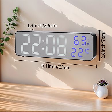 Large Digital Clock, Silent Non Ticking Modern Wall Clocks for Office, Home, Kitchen, 9 Inch