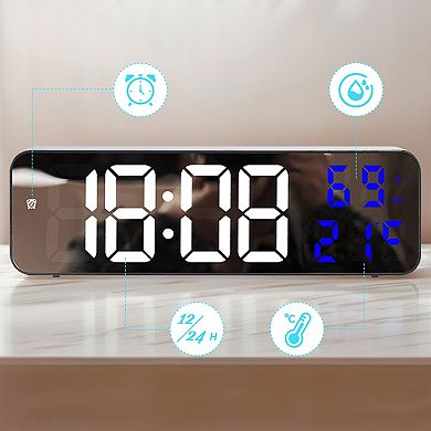 Large Digital Clock, Silent Non Ticking Modern Wall Clocks for Office, Home, Kitchen, 9 Inch