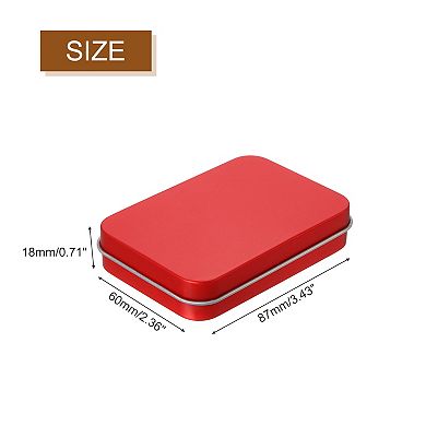 Metal Tin Box Containers, 2Pcs 3.4x2.4x0.7 Inch Rectangular Metal Hinged Tin Box with Lid
