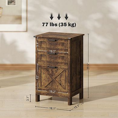 HOMCOM 3 Drawer File Cabinet, Filing Cabinet for A4 or Letter Size