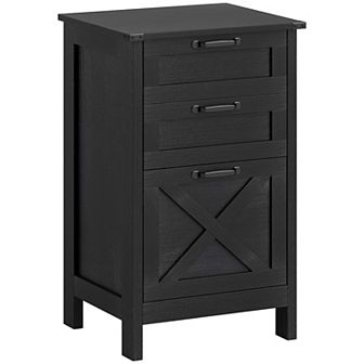 HOMCOM 3 Drawer File Cabinet, Filing Cabinet for A4 or Letter Size