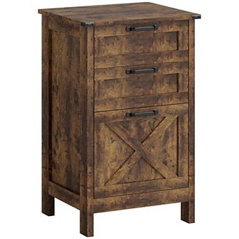 HOMCOM 3 Drawer File Cabinet, Filing Cabinet for A4 or Letter Size