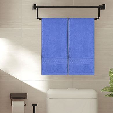 Cotton Hand Towels for Bathroom, 4 Pack Solid Textured Hand Towel Set for Bath, 13"x30"&28"x56"