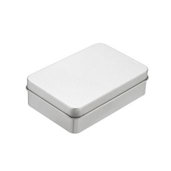 Metal Tin Box Containers, 4.21"x2.76"x1.18" Portable Rectangular Empty Hinged Tins Box with Lid