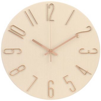 Wall Clock Silent Non-Ticking Analog Clocks Battery Operated Classic Decorative, 12 Inch