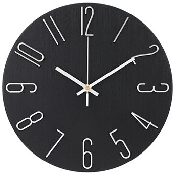 Wall Clock Silent Non-Ticking Analog Clocks Battery Operated Classic Decorative, 12 Inch