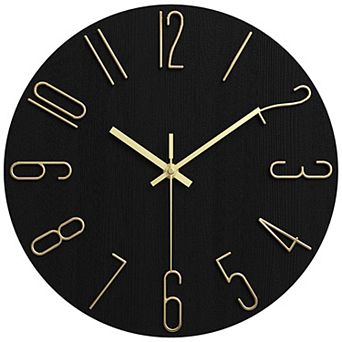 Wall Clock Silent Non-Ticking Analog Clocks Battery Operated Classic Decorative, 12 Inch