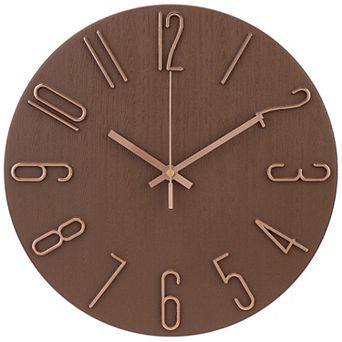 Wall Clock Silent Non-Ticking Analog Clocks Battery Operated Classic Decorative, 12 Inch