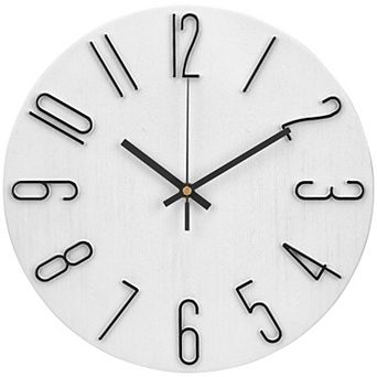 Wall Clock Silent Non-Ticking Analog Clocks Battery Operated Classic Decorative, 12 Inch