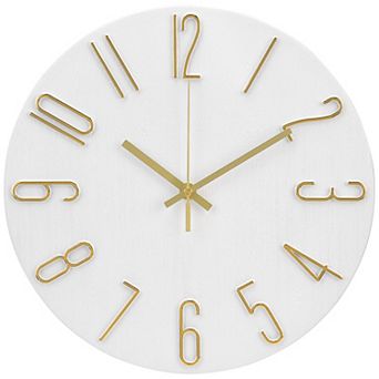 Wall Clock Silent Non-Ticking Analog Clocks Battery Operated Classic Decorative, 12 Inch