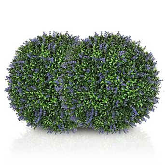 HOMCOM Set of 2 Artificial Plant Topiary Balls, 16.5 Inch