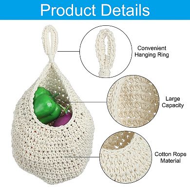 Large Size Teardrop Home Decor Storage Hand-Woven Wall Hanging Basket for Potato Vegetable