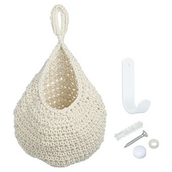 Large Size Teardrop Home Decor Storage Hand-Woven Wall Hanging Basket for Potato Vegetable