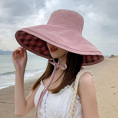 Women's Double-Sided Reversible Wide-Brim Sun Hat