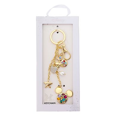 Disney's Mickey & Minnie Crystal Heart & Star Bag Charm Key Chain