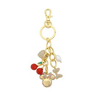 Disney's Minnie Mouse Crystal Cherries, Bow & Heart Bag Charm Key Chain