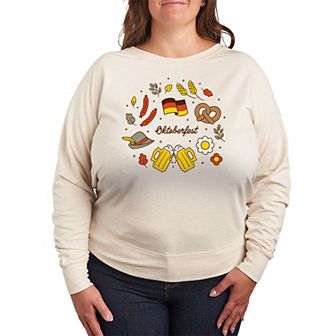 Plus Size Oktoberfest Fall Icons French Terry Long Sleeve Tee