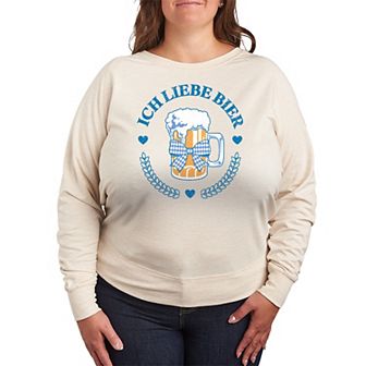 Plus Size Ich Liebe Bier Oktoberfest French Terry Long Sleeve Tee