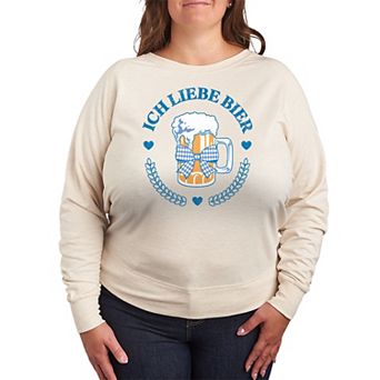 Plus Size Ich Liebe Bier Oktoberfest French Terry Long Sleeve Tee