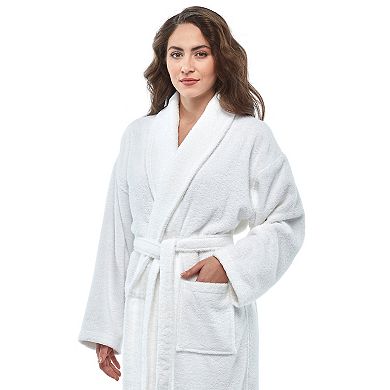 Women's Turkish Terry Cotton Robe, Shawl Collar Bathrobe