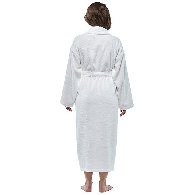 Women's Turkish Terry Cotton Robe, Shawl Collar Bathrobe