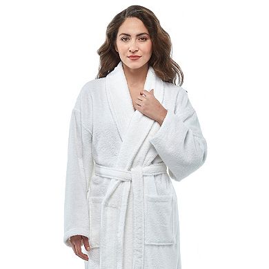 Women's Turkish Terry Cotton Robe, Shawl Collar Bathrobe