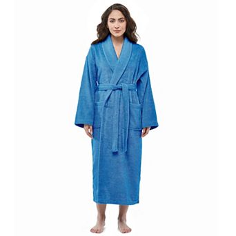 Women's Turkish Terry Cotton Robe, Shawl Collar Bathrobe