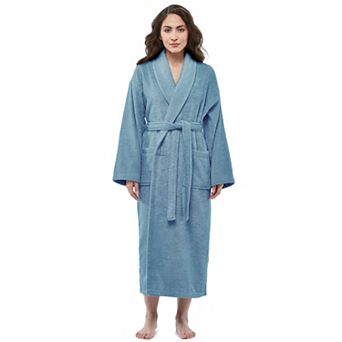 Women's Turkish Terry Cotton Robe, Shawl Collar Bathrobe