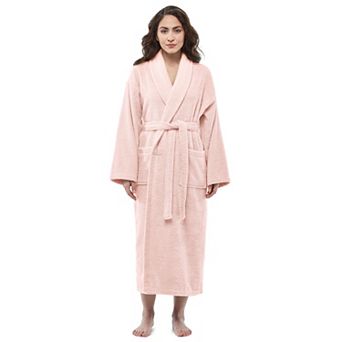 Women's Turkish Terry Cotton Robe, Shawl Collar Bathrobe