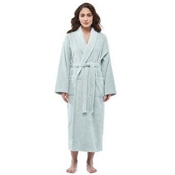 Women's Turkish Terry Cotton Robe, Shawl Collar Bathrobe