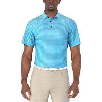 Men's Grand Slam Heather Feeder Stripe Golf Polo