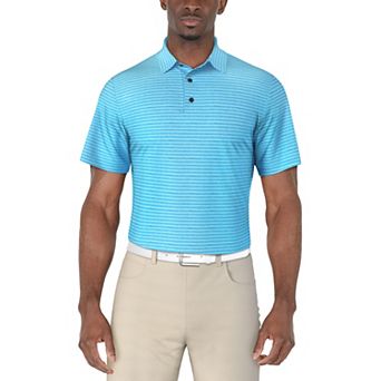 Men's Grand Slam Heather Feeder Stripe Golf Polo