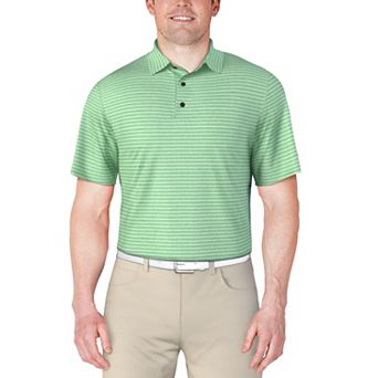 Men's Grand Slam Heather Feeder Stripe Golf Polo
