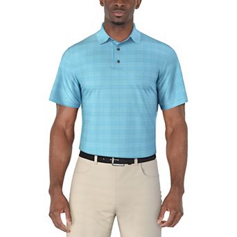 Men's Grand Slam Printed Plaid Golf Polo Shirt
