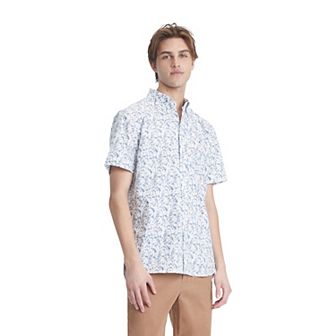 Men's Tommy Hilfiger Stretch Short Sleeve Oxford Button-Down Shirt - Size Small