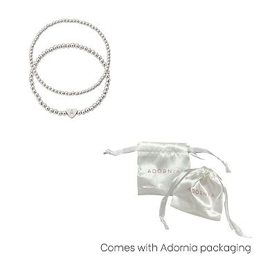 Adornia Silver Tone Initial 2-pc. Bracelet Set