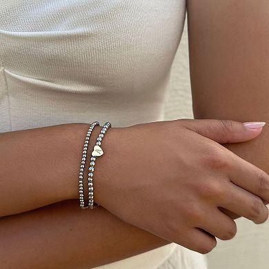 Adornia Silver Tone Initial 2-pc. Bracelet Set